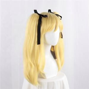 Perruque synthétique Kakegurui Anime en gros, 50 cm de long, blonde bouclée, Meari Saotome, perruque de cosplay avec deux queues de cheval - Product Image 4
