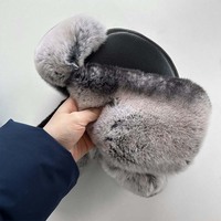 Gorro de Aviador de Piel de Conejo Rex, Gorro de Invierno Cálido, Piel de Primera Calidad, Impermeable, para Pesca al Aire Libre, Estilo Versátil y Lujosamente Denso