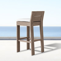 Mobilier d'extérieur de luxe pour hôtel, mobilier de bar en bois massif, table et chaise de bar en teck, tabouret de bar sans accoudoirs
