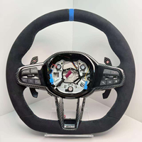Volant GZYLC pour BMW F30 F10 E90 F32 F36 M340i E39 F22 F11 540i E87 F82 M3 M5 E70 M4 Cuir Fibre de carbone LED F80 E92