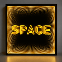Miroir Magique Personnalisé par le Fabricant, Miroir Infini LED, Décoration Néon, Miroir Multi-couches Infini, Enseigne Néon 3D Personnalisée