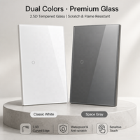 Interrupteur mural intelligent Larkkey Tuya Smart Life ZigBee 3.0 118 US 10A 240V avec panneau tactile en verre/PC et commande vocale