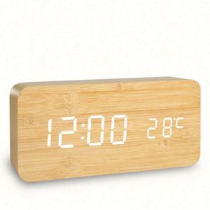 Wholesale Price Modern Decorative Custom Wooden Table <b>Digital</b> Kids Smart LED Light Alarm <b>Clock</b> with Radio for Living Room - Product Image 1