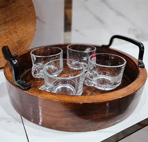 Khay gỗ tròn trang trí Khay gỗ tròn dùng để phục vụ Khay gỗ tròn lớn - Product Image 5