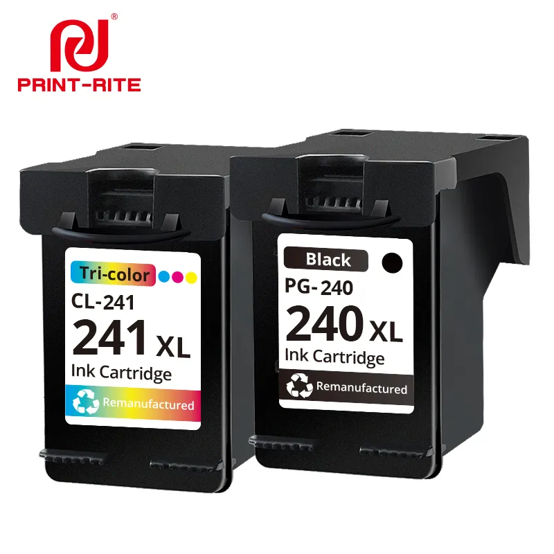 Print-Rite 240xl 241xl ตลับหมึกที่รองรับ canon PG-240 CL-241 ตลับหมึกสีและสีดําที่ผลิตซ้ํา