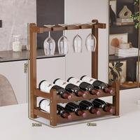 Organiseurs en bambou sur pied personnalisés, étagères de rangement pour vin, présentoir à vin à 3 niveaux pour comptoir, pour bouteilles et verres, pour bar à domicile