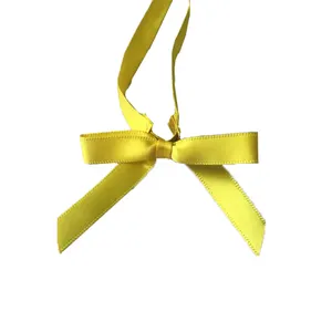 handmade China supplier satin ribbon bow for gift box with elastic loop