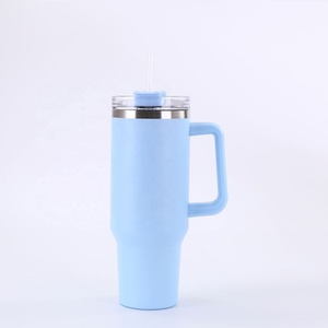 <b>Large</b> Capacity 40OZ Stainless Steel Tumbler Thermal Bottle Double Vacuum Keep Cold Thermos Cup with Handle and Straw Lid - Product Image 3