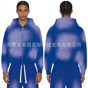 Custom Designed American Trendy Double Zip Hoodie Oversized Pure Cotton <b>Sweatshirt</b> For Teenager Smlxlxxl Printing 3D Patch Bag - Product Image 1