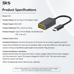 محول كابل من تيار مستمر إلى USB نوع C بقدرة 65 واط لأجهزة لينوفو ذات المنفذ المربع للشحن السريع - Product Image 4