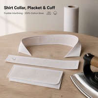 Rouleau de thermocollant pour chemises, entoilage thermocollant pour col, poignets et patte de boutonnage, accessoires de couture pour la confection de chemises, vente en gros