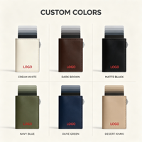 Portefeuille RFID en cuir véritable avec logo personnalisé pour hommes et femmes, porte-cartes fin, porte-cartes bancaires, porte-cartes d'identité, porte-cartes de crédit