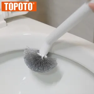 TOPOTO Curved Long Handle Toilet Brush Toilet Cleaning Brush Creative No Dead Corner Soft Hair Cleaning