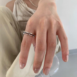 S925 Sterling <b>Silver</b> Shell <b>Ring</b> Index Finger <b>Plain</b> Simple Daily Unisex Fashion <b>Ring</b> - Product Image 5