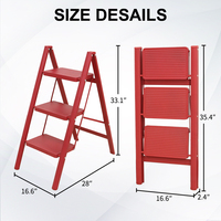 Échelle murale pliante à 3 marches pour barres de toit Prado 150 Tabouret de cuisine en fer pour escalier de grenier pour application d'escalier