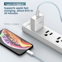 Kabel Data Tipe-C ke Tipe-C Dual-head Berbahan Anyaman, Pengisian Cepat 67W untuk Ponsel iPhone Seri 1517