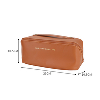 Trousse de Maquillage de Voyage Portable Grande Capacité en PU Écologique Recyclable Personnalisable avec Fermeture Éclair et Compartiments de Rangement