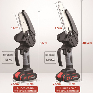 21V Cordless Chain <b>Saw</b> 6-Inch Lithium-Ion Battery Rechargeable Power Tools for Gardening Wood Cutting Chainsaw - Product Image 4