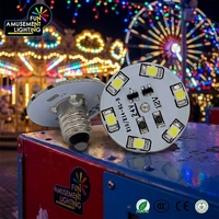 Lumière ponctuelle LED RVB CW WW R B G Jaune Orange 1W avec base E10/E14 AC24V pour parcs à thème IP44 Blanc & Rouge