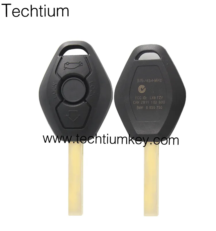 Techtium 3ปุ่มกุญแจเปล่าสำหรับ BMW E38 E39 E46 X5 Z3 Z4 3 5 7 SERIES 330 330i 1998 - 2011