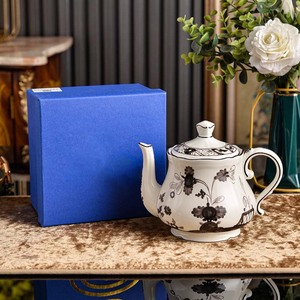 Elegant <b>White</b> Floral Ceramic Dinnerware <b>Set</b> Chinoiserie Style Porcelain Plates Teapot Cup for Home Dining Party - Product Image 3