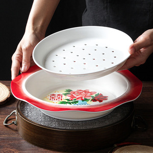 Xiangyuan <b>melamine</b> tableware, dry ice <b>plates</b> for hot pot restaurants, creative imitation porcelain sashimi and tripe dishes. - Product Image 1