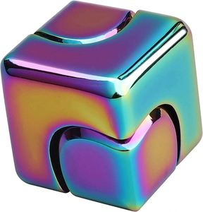 New Arrival Rainbow Metallic Toys Fidget <b>Cube</b> Spinner for Kid Adult - Product Image 1