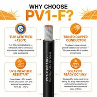 PV1-F TÜV Solar PV-Kabel 2,5 4 6 mm² Einadrig DC 1,0kV Halogenfrei Wetter- und Ozon-UV-Beständig für Photovoltaik-Systeme und Dächer