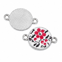 Pendentif breloque en alliage, design floral goutte d'huile à double suspension, exquis, style foulard pour femme, DIY, vente directe usine, lot mixte