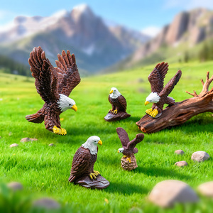 Figurines miniatures d'aigle chauve en résine, figurines éducatives pour jardin féerique, décorations de bureau - Product Image 2