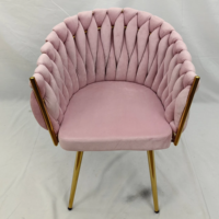 Chaise de salle à manger moderne de luxe en velours de style nordique pour chambre à coucher, chaise d'appoint confortable, vente en gros