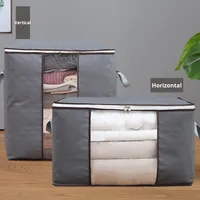 Sac de rangement pour couette en tissu non tissé épaissi, capacité de 200 ml, sac de rangement pour vêtements, sac de déménagement pour couette, ensemble de sacs à bagages pliables, salon moderne