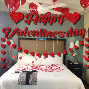 Día de San Valentín Tema Pull Flags Pull Banners Love Paper Strings Decoraciones para fiestas - Product Image 1