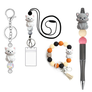 Cross-border Cat 3D <b>Silicone</b> <b>Beads</b> Loose <b>Beads</b> DIY Keychain Women's Beading Decoration Cartoon Three-dimensional Animal <b>Beads</b> - Product Image 2