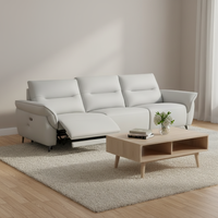 Canapé inclinable manuel 3 places en cuir véritable blanc, électrique, moderne, pour hôtel, appartement, salon - Vente en gros