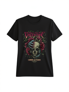 Bullet For My Valentine T-shirt gotica da donna taglie forti con stampa teschio e rose, girocollo, manica corta, alta elasticità, abbigliamento casual - Product Image 1
