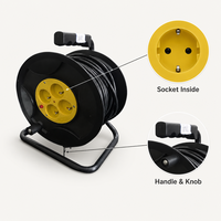 Enrouleur de câble d'alimentation HAOYONG de type français CEE, entièrement en cuivre, IP20, 25M/30M, longueur personnalisée, pour appareils électroménagers