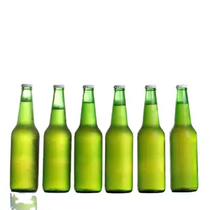 Customized 7 oz green wholesale empty beer glass bottles