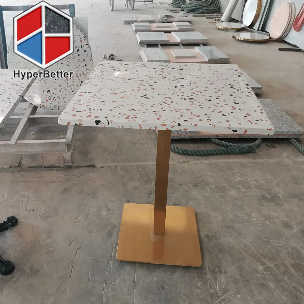 70x70cm quadratischer Terrazzo tisch für Restaurant und Café