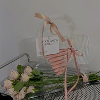 Sacs cadeaux biodégradables en PET, taille personnalisée, transparents, pour mariage, Saint-Valentin, bouquet de fleurs, boîte cadeau avec logo personnalisé