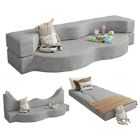 Saien Sleeper salle de jeux chaise pliable enfants canapés 4 pièces modulaire mousse enfant en bas âge échelle jouer chambre pliant canapé-lit enfants