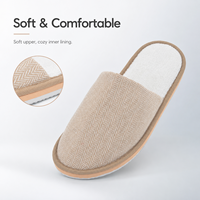 Chaussons d'hôtel jetables de luxe en tissu sergé à bout fermé pour l'approvisionnement en équipements de salle de bain des hôtels cinq étoiles