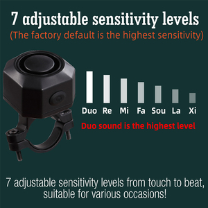Portable 7 niveaux sensibilité sans fil <span class=keywords><strong>vélo</strong></span> de route alarme antivol 110dB <span class=keywords><strong>vélo</strong></span> sirène batterie Rechargeable et télécommande réglable - Product Image 4