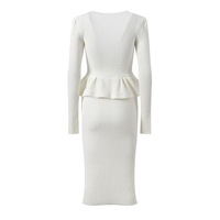 KD2335 Robe tricotée élégante pour le printemps Robe sirène pour le bureau Robe de soirée à manches longues pour femme