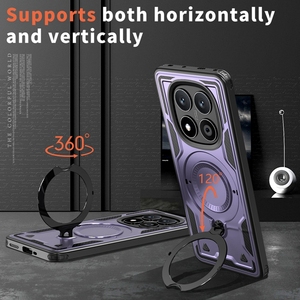 Lai Mỏng Armor 360 Kim Loại Vòng Tròn Chủ Đứng Hỗ Trợ Không Dây Sạc Điện Thoại Từ Trường Hợp Đối Với Redmi Lưu Ý 14 Pro - Product Image 6