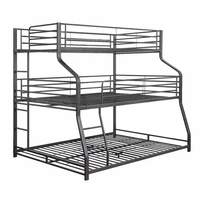 Lit superposé en métal à trois niveaux, double fond, petit, taille normale, pour adulte, échantillon gratuit, pas cher, Yi Strong