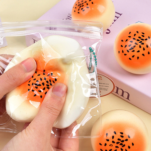 Jouet Squishy en TPR Liquide, Simulation Œuf et Pâtisserie, Jouet Anti-Stress à Rebond Lent avec Chaîne - Product Image 1