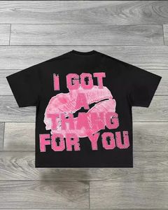 T-Shirt Casual di Alta Qualità 100% Cotone per <span class=keywords><strong>Uomo</strong></span> Oversize Vestibilità Ampia Stampa Personalizzata all'Ingrosso Abbigliamento Nero - Product Image 3