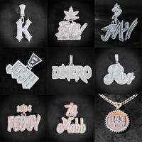 Bijoux personnalisés en argent 925 or 10 carats style hip hop baguette moissanite machine à pendentif en diamant de laboratoire avec nom et collier