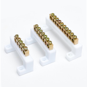 Earth <b>Terminal</b> Block Copper 100A 1-5 AWG Industrial Screw Connection 11-20 Contacts PP Base - Product Image 1